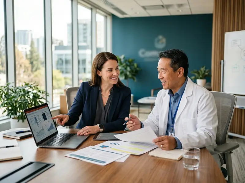 Research professionals collaborating
